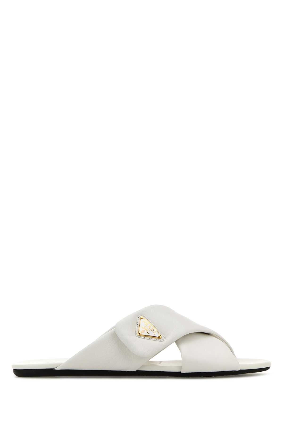PRADA SANDALI For Women Exterior: 100% Nappa leather Interior: 100% Leather Sole: Rubber