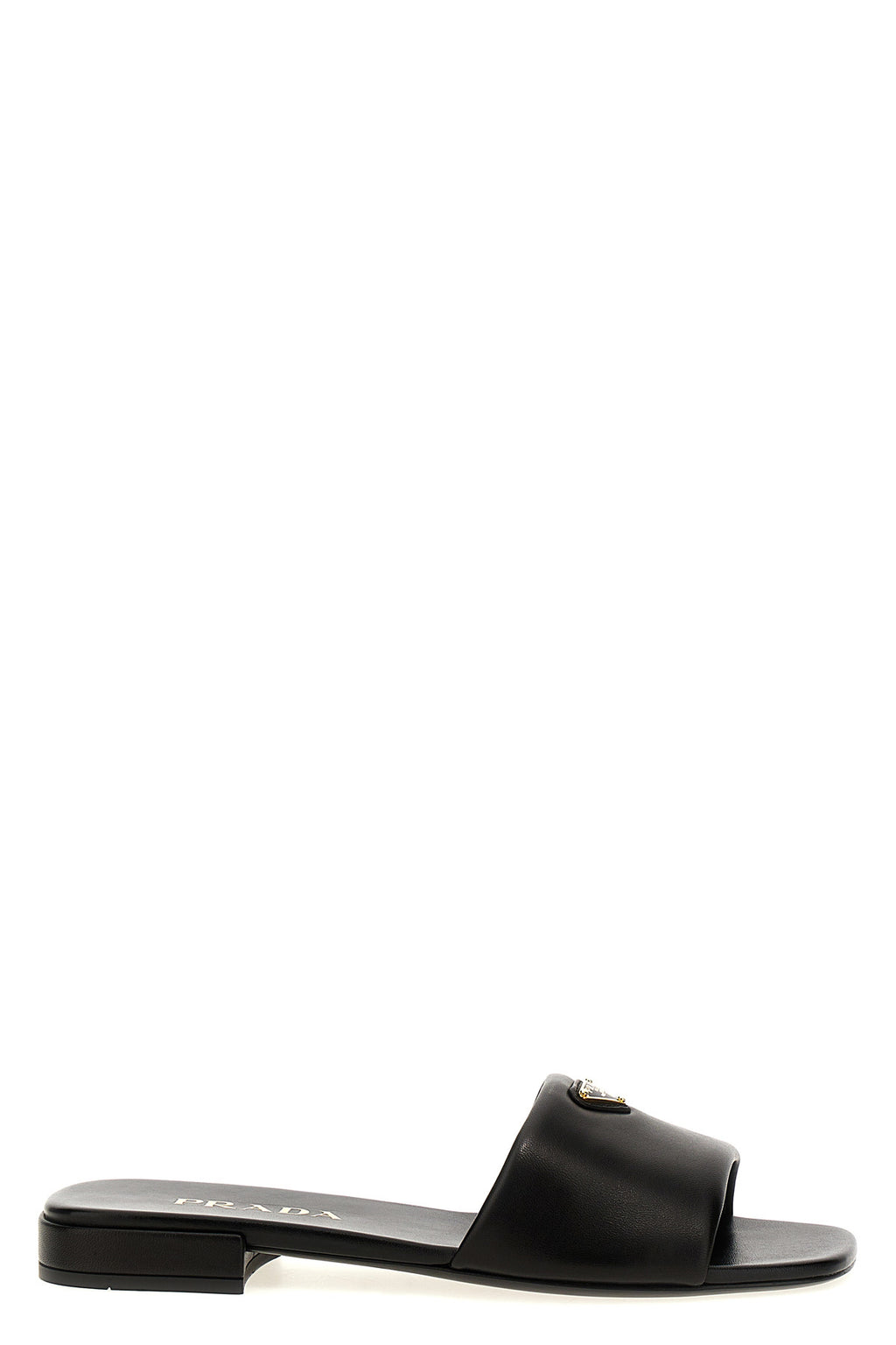 PRADA Logo leather sandals For Women 100% lamb leather (Ovis Aries)