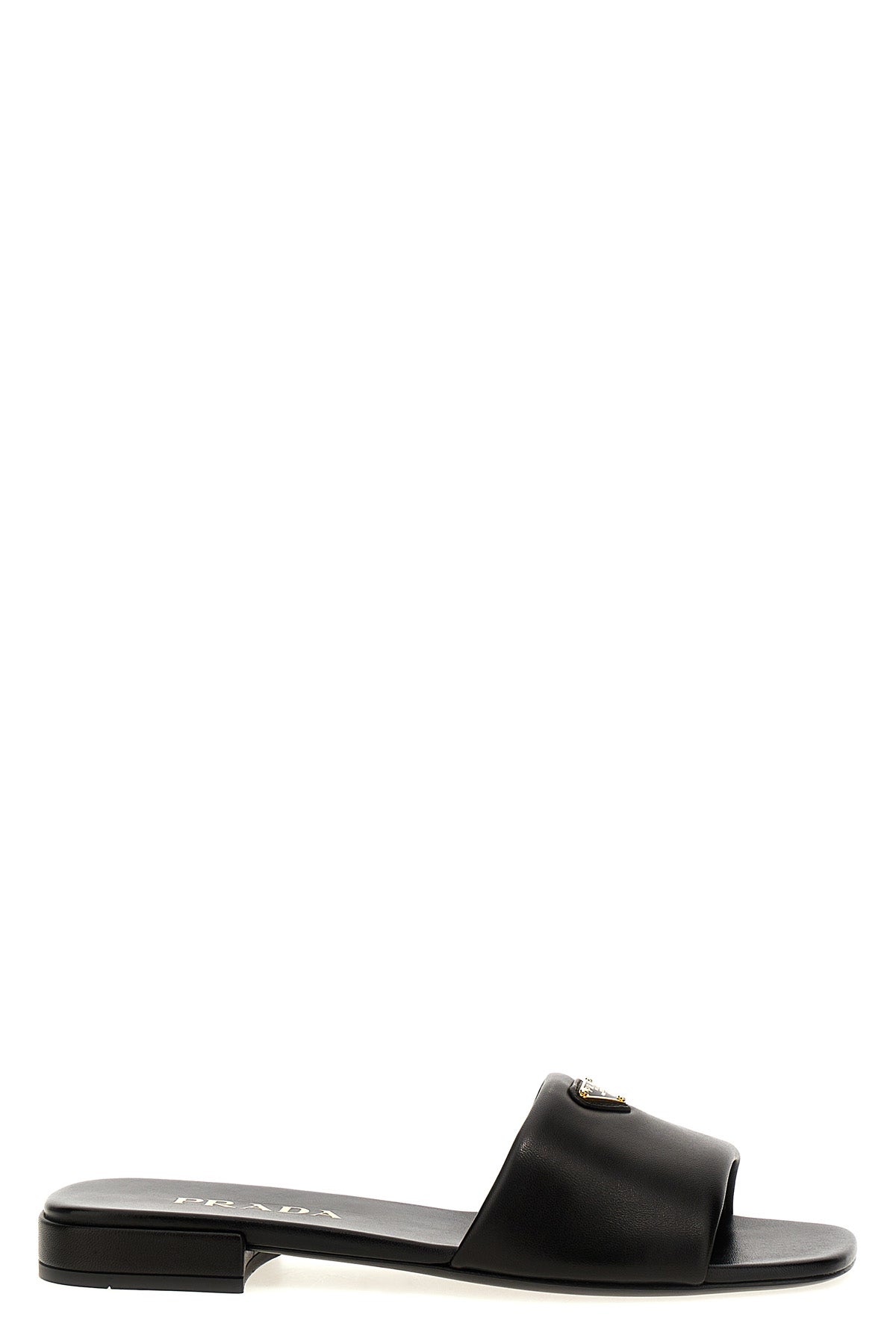 PRADA Logo leather sandals For Women 100% lamb leather (Ovis Aries)