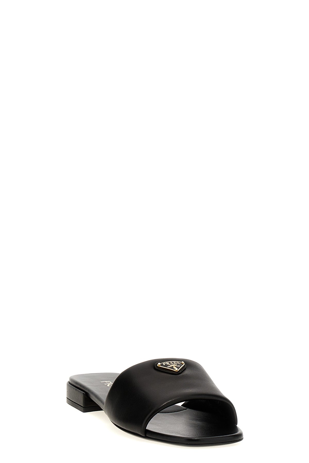 PRADA Logo leather sandals For Women 100% lamb leather (Ovis Aries)
