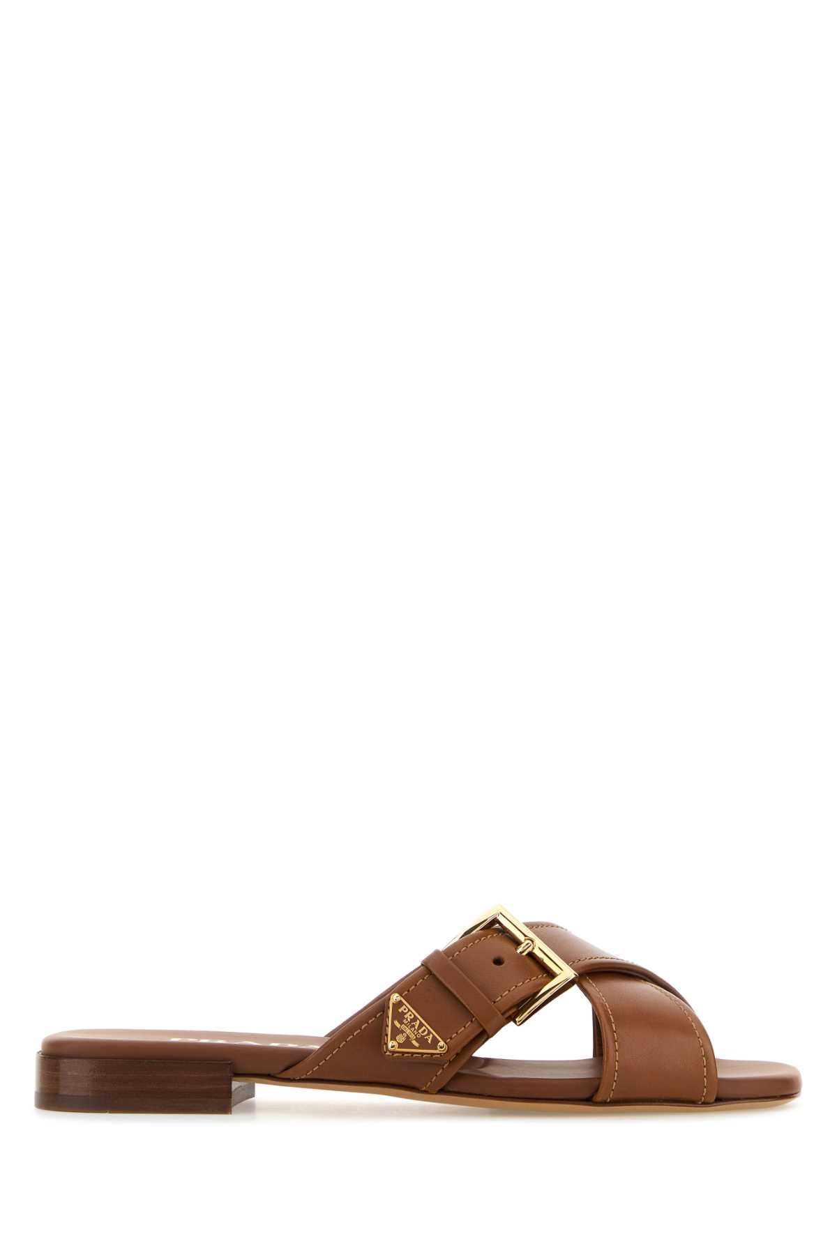 PRADA CIABATTE For Women Exterior: 100% Leather Interior: 100% Leather Sole: Leather and Rubber