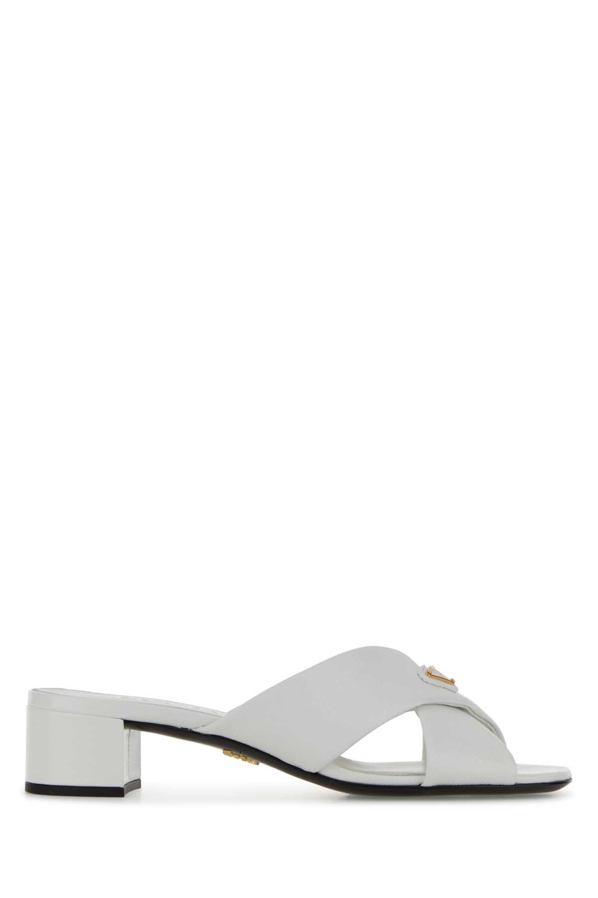 PRADA CIABATTE For Women Exterior: 100% Leather Interior: 100% Leather Sole: Leather and Rubber
