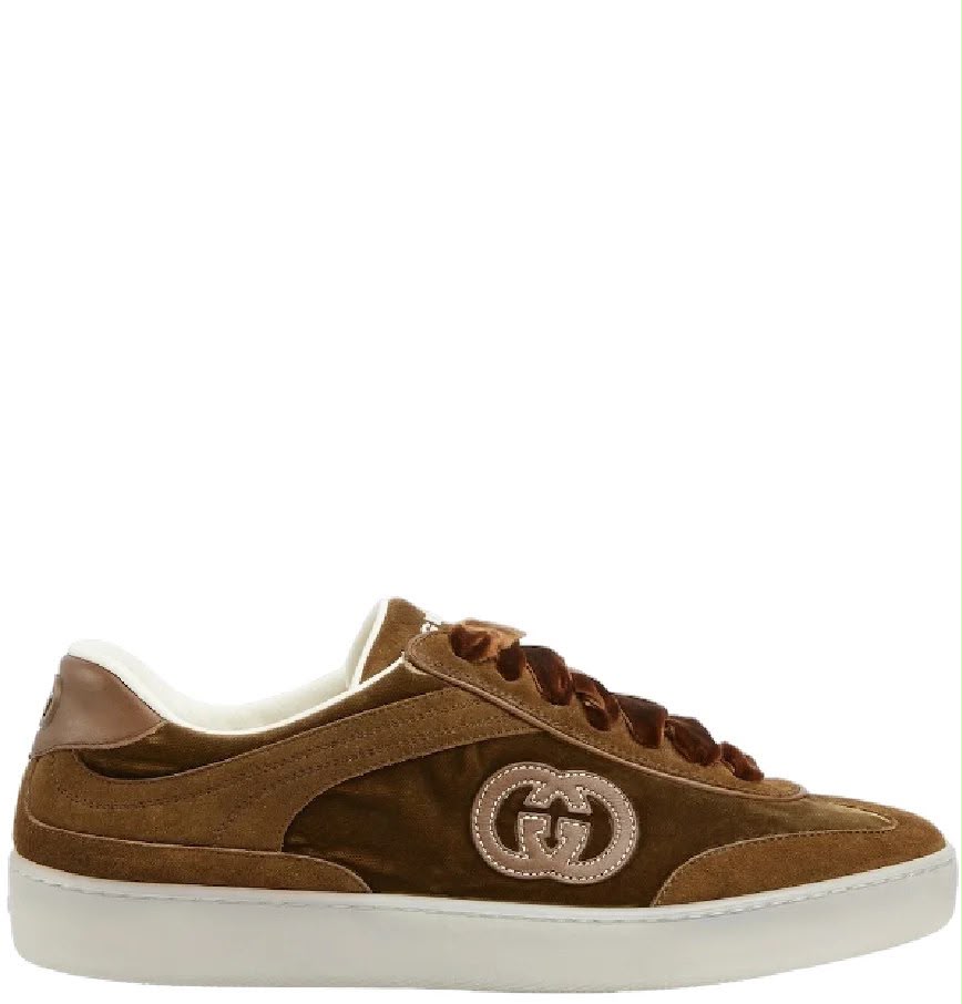 Screen Sneaker in Brown Velvet