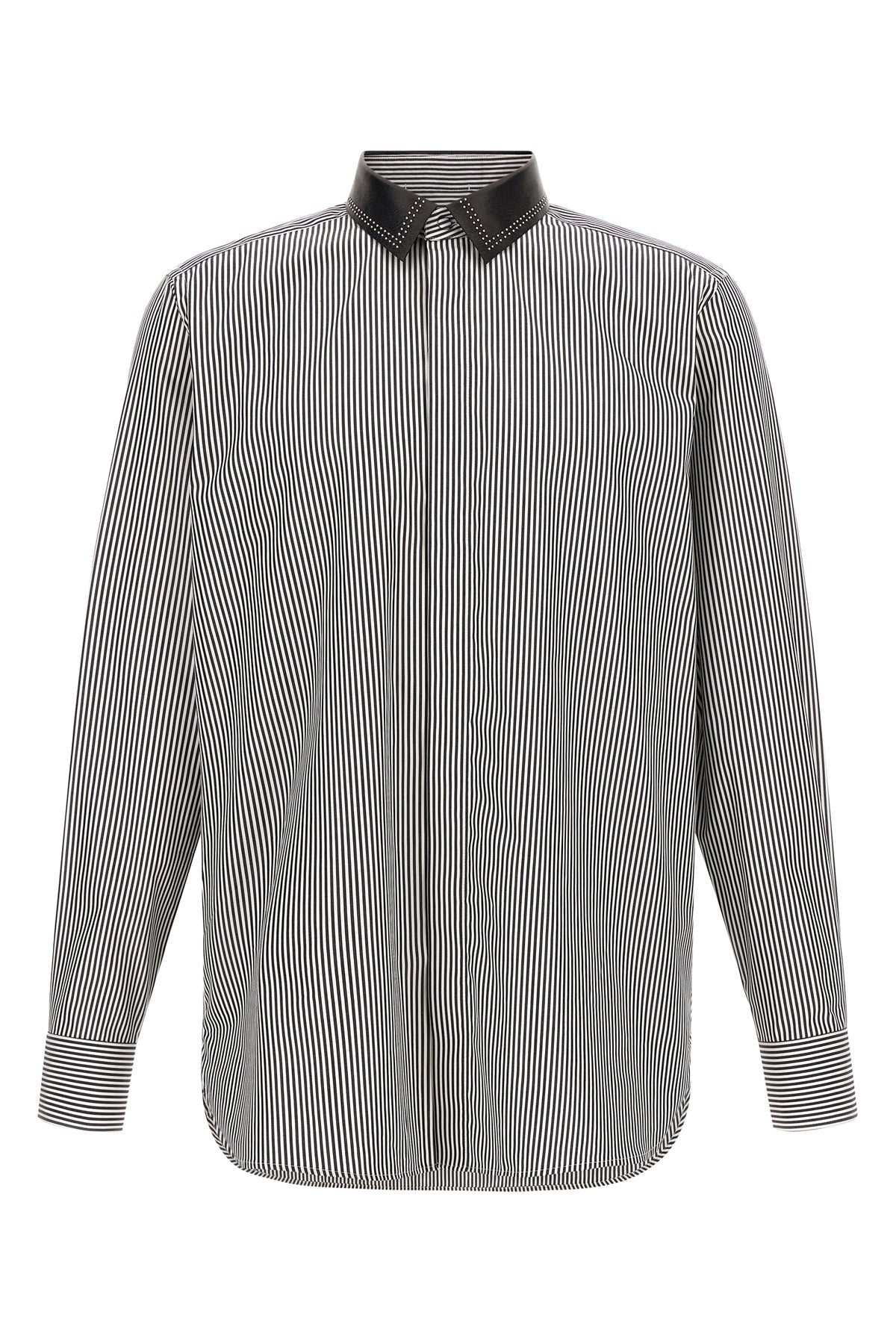 Striped Shirt with Detachable Collar