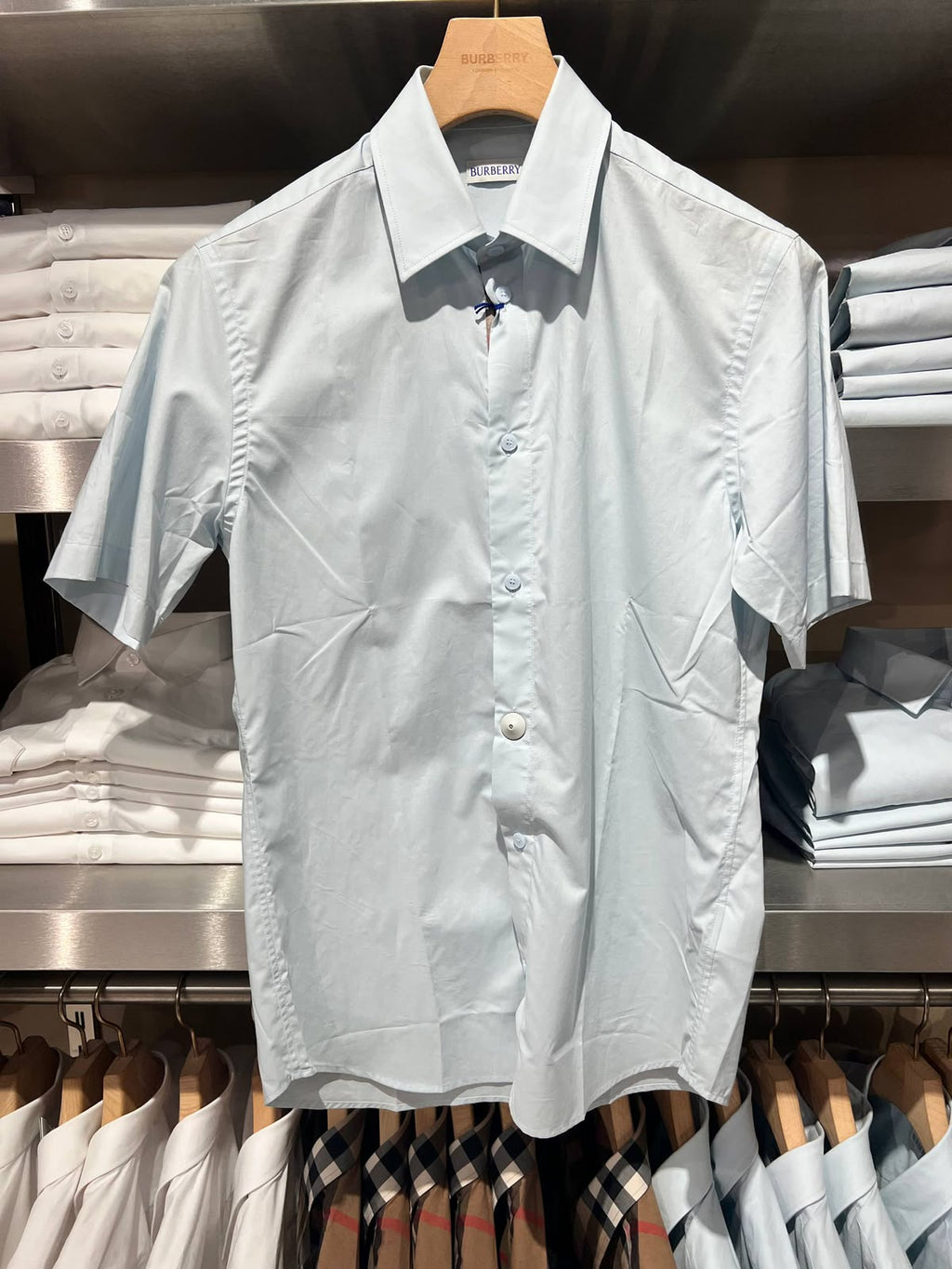 Check Detail Cotton Poplin Shirt