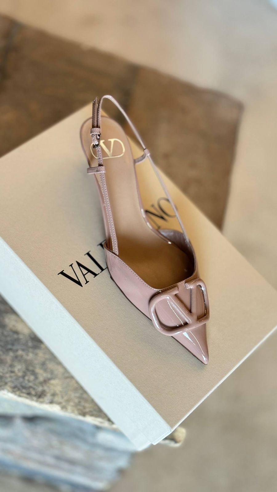 Valentino Garavani VLogo Signature Slingback Pump in Patent Leather