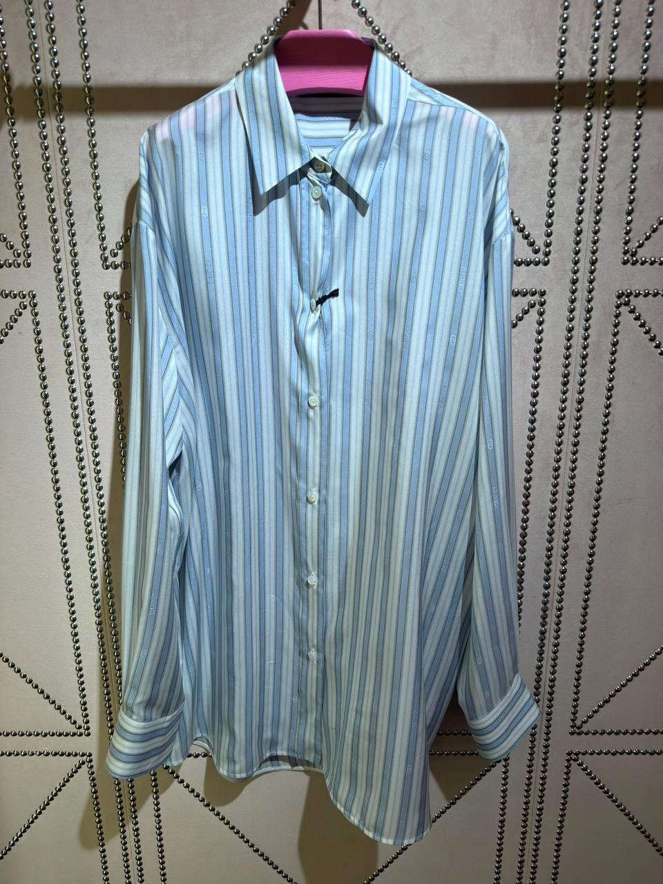 Striped Cotton Shirt with Logo