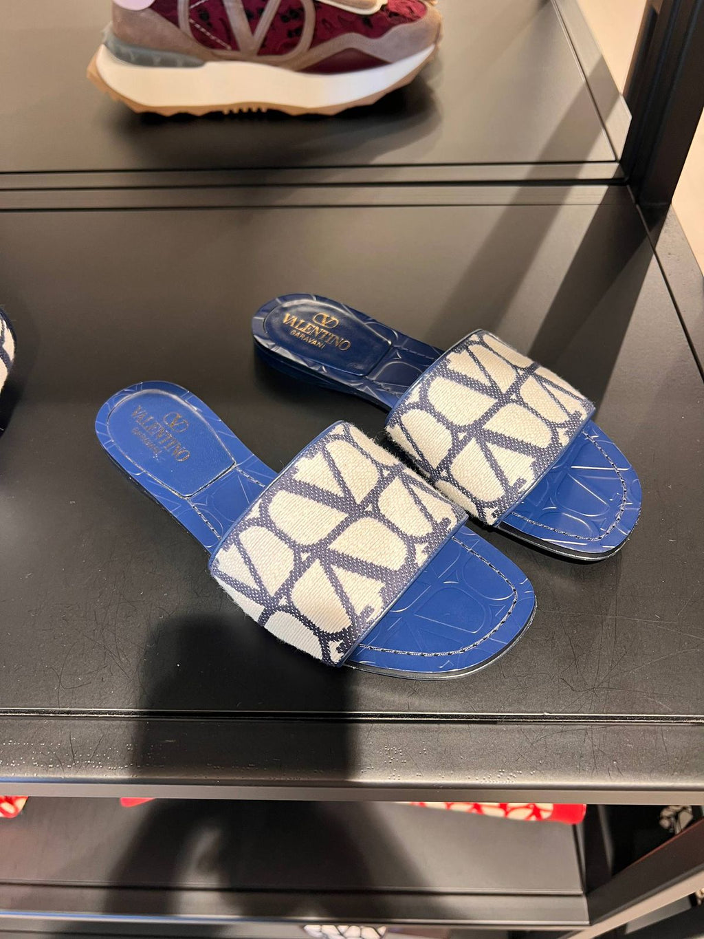 Valentino Garavani VLogo Signature Slide Sandal in Fabric