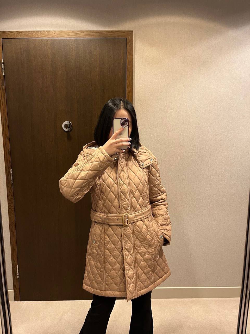 Quilted Belted Hooded Jacket