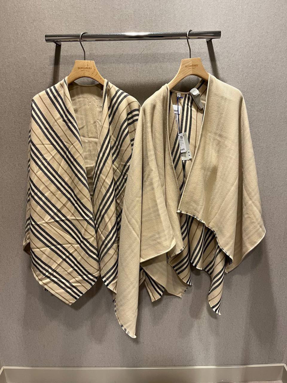 Reversible Icon Stripe Wool Cape