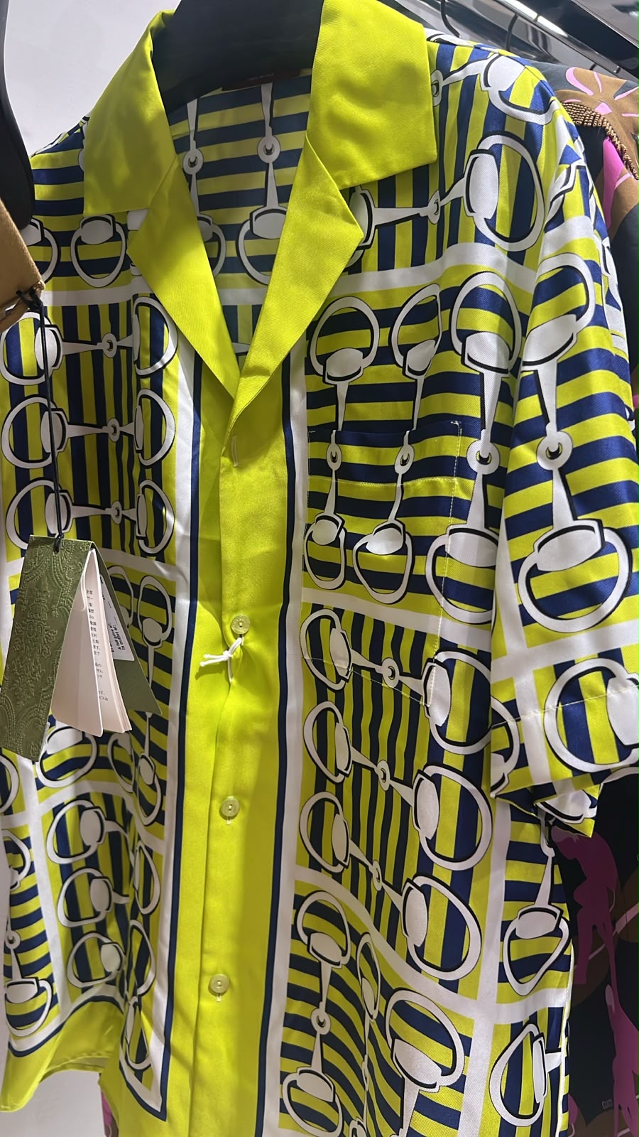 Horsebit Print Silk Bowling Shirt