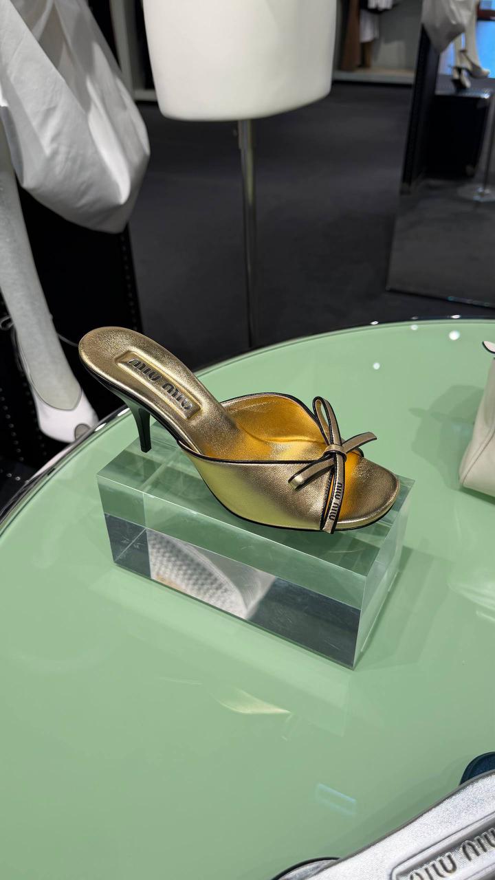 Laminated Leather Mules
