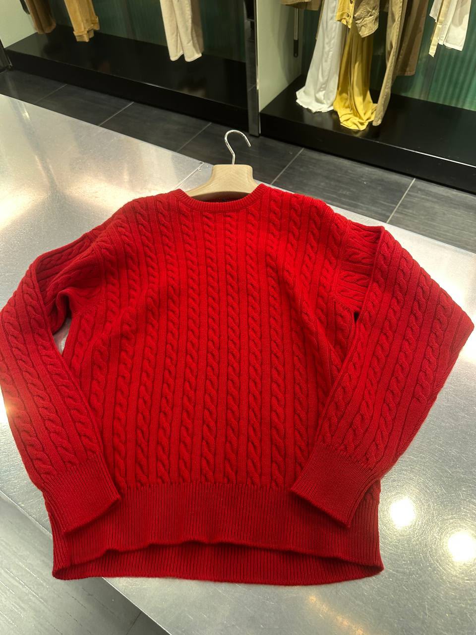 Cable-Knit Crewneck Sweater