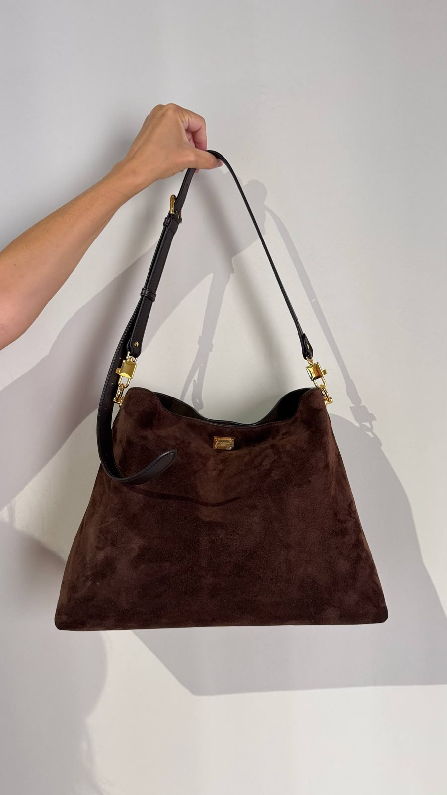 DG Logo Suede Hobo Bag