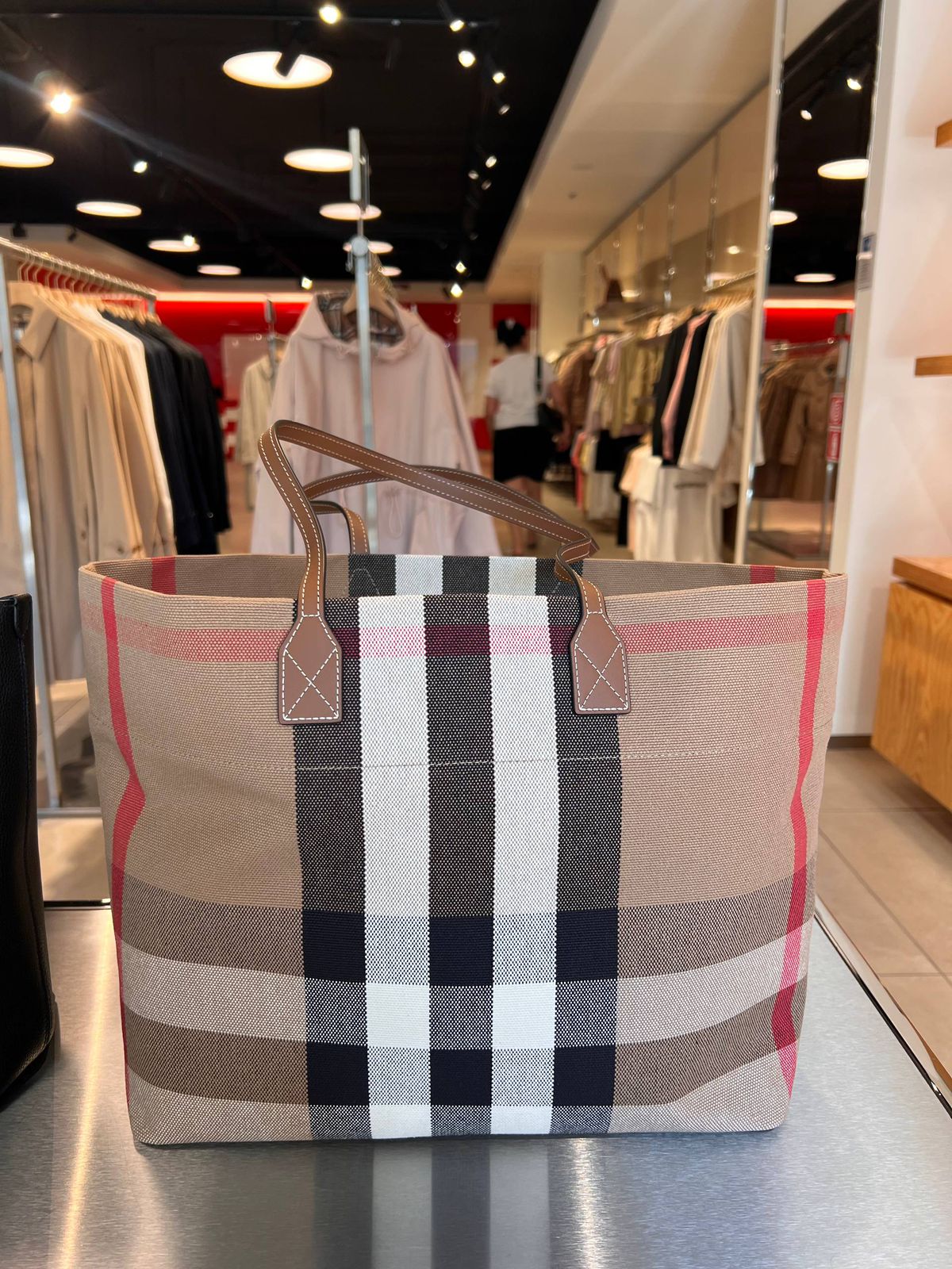 Medium Check Canvas Tote Bag