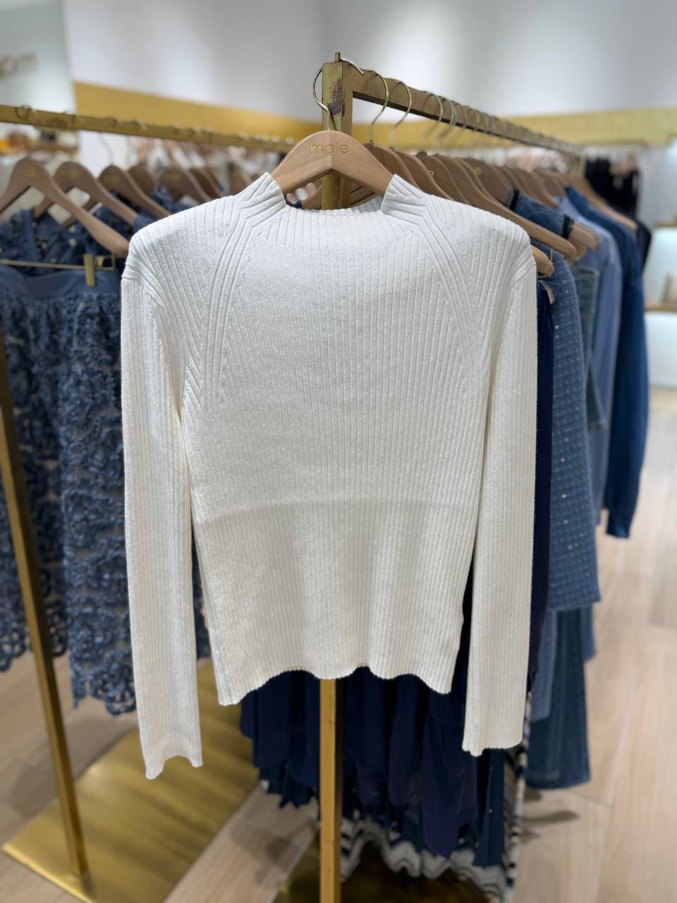 Ribbed Mock-Neck Sweater