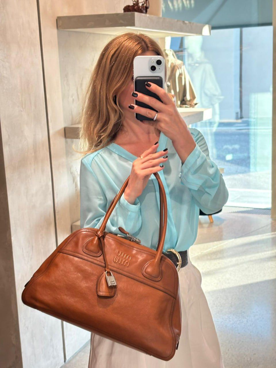 Leather Top Handle Bag