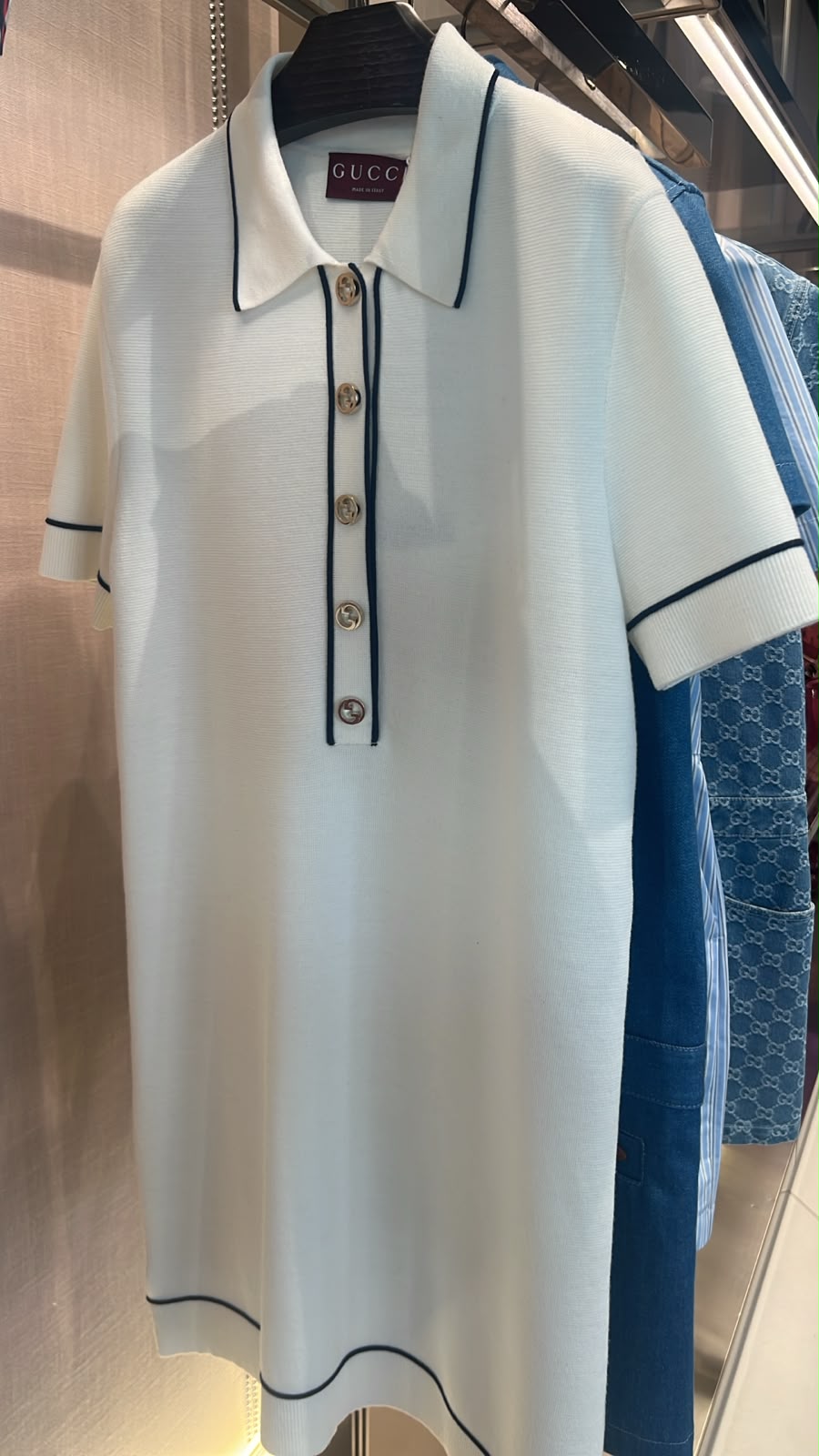 Cotton Polo Dress with Web Trim