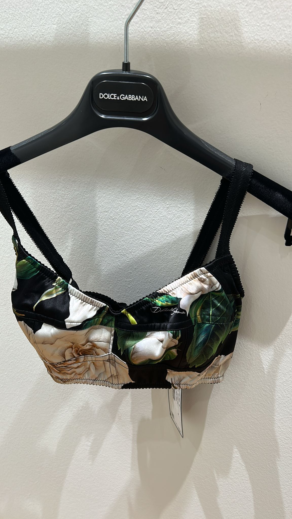 Floral Print Satin Bustier Top
