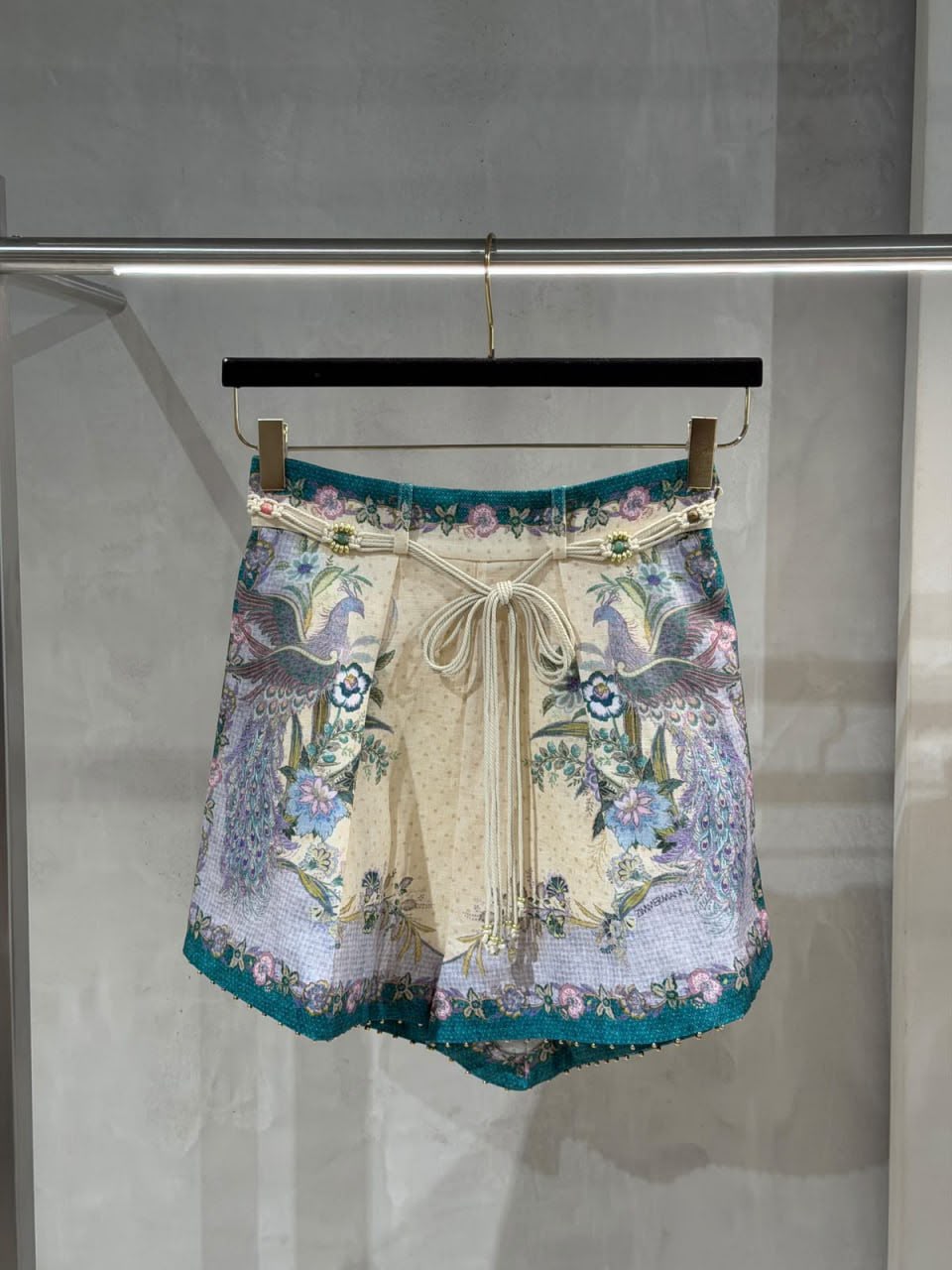 Celestial Peacock Print Shorts