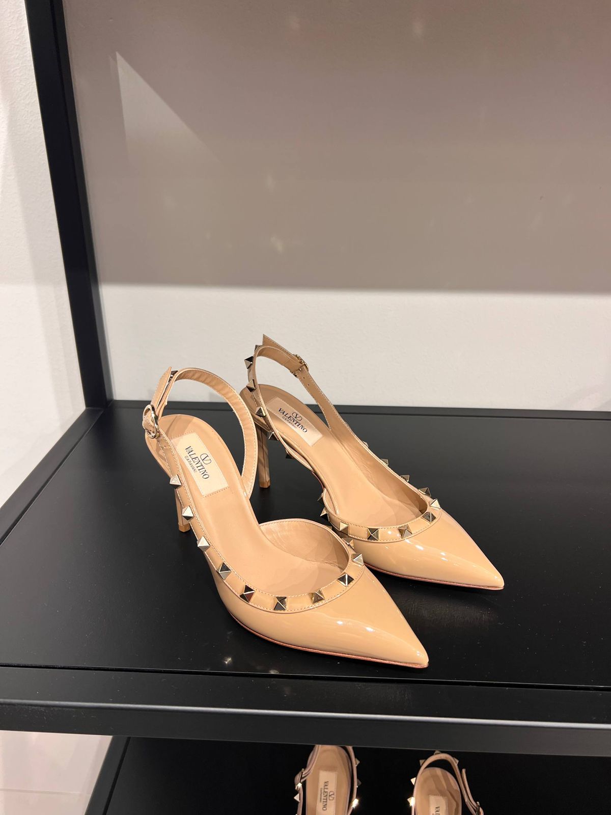 Valentino Garavani Rockstud Patent Leather Slingback Pump