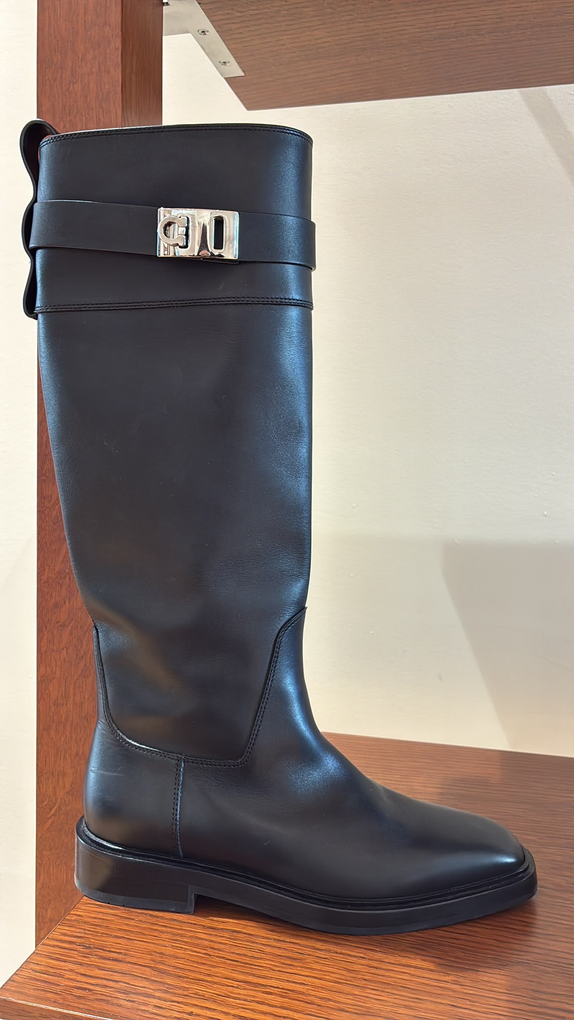 Gancini Buckle Knee-High Boot