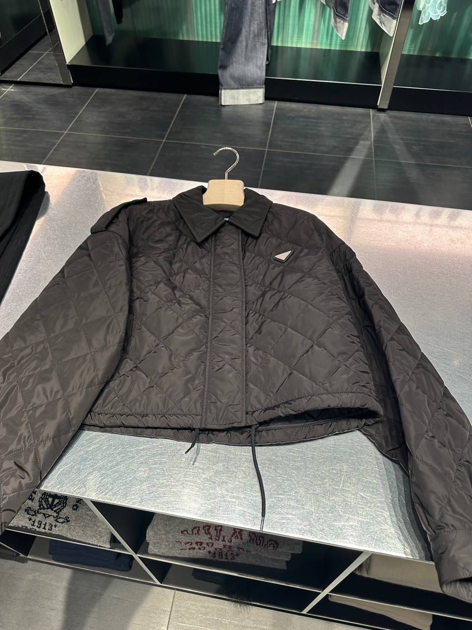 Quilted Re-Nylon cropped jacket