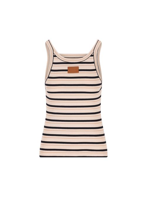Top in maglia di cotone a righe
