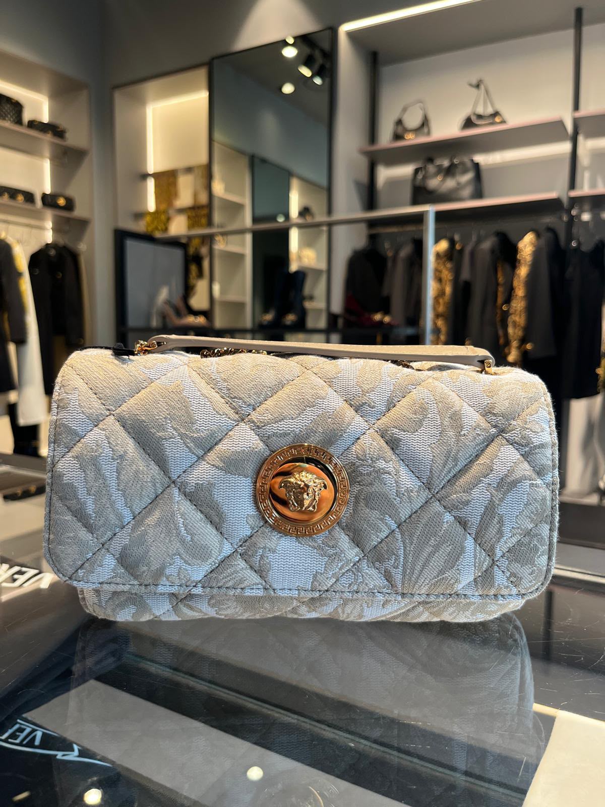Quilted La Medusa Shoulder Bag