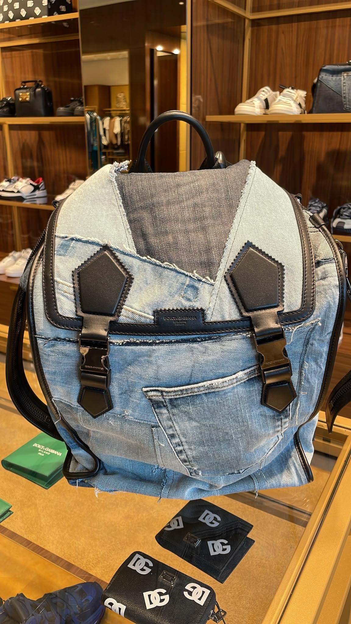 Patchwork Denim Backpack
