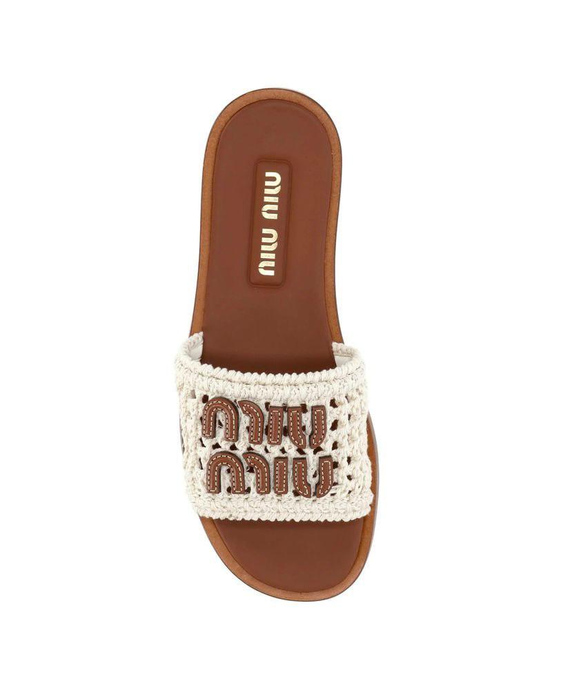 Crochet slide sandals