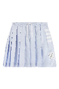 '4-Bar' Oxford pleated skirt