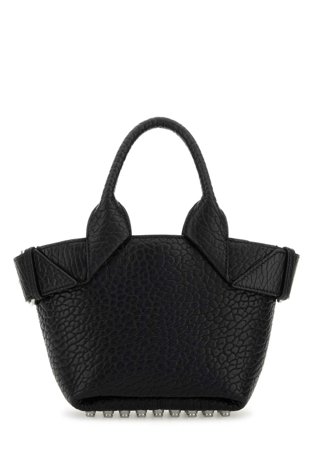 ALEXANDER WANG RHETT SMALL TOTE For Women Body/Exterieur 100.0%: 100%LAMBSKIN (OVIS ARIES ARIES) TRIM 1/GARNITURE 1 100.0%: 100%COW LEATHER TRIM 2/GARNITURE 2 100.0%: 98%ALUMINUM/2%ALLOY Lining 1/Doublure 1 100.0%: 100%POLYESTER