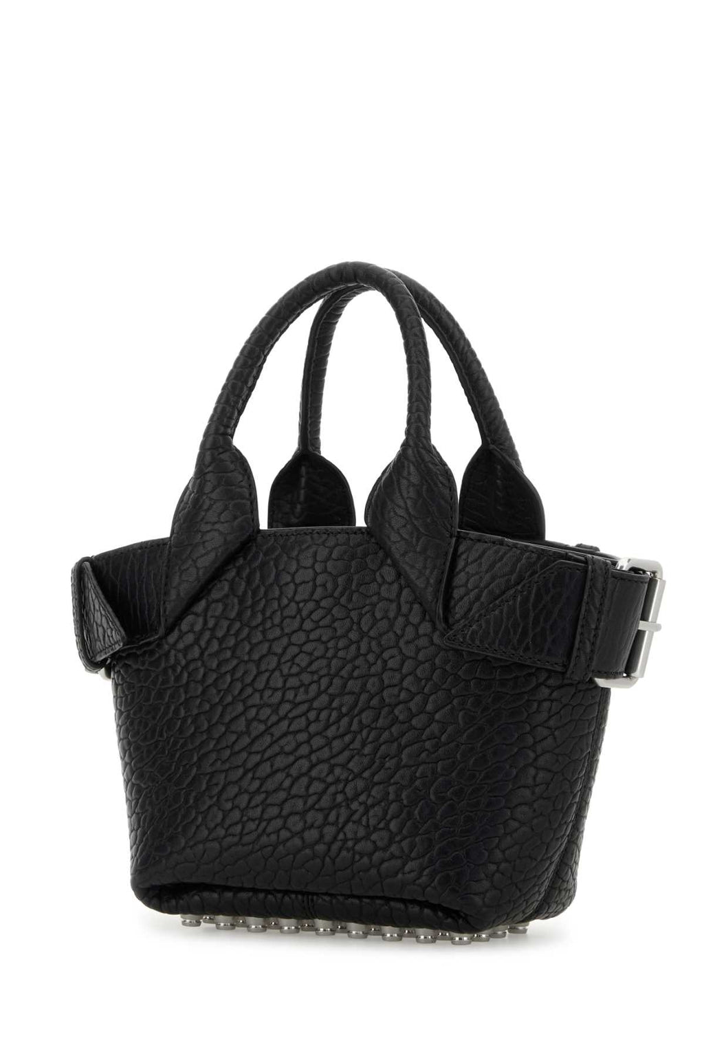 ALEXANDER WANG RHETT SMALL TOTE For Women Body/Exterieur 100.0%: 100%LAMBSKIN (OVIS ARIES ARIES) TRIM 1/GARNITURE 1 100.0%: 100%COW LEATHER TRIM 2/GARNITURE 2 100.0%: 98%ALUMINUM/2%ALLOY Lining 1/Doublure 1 100.0%: 100%POLYESTER