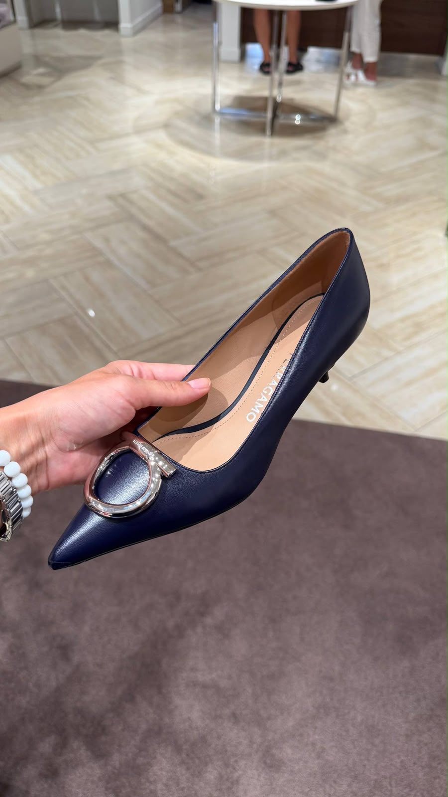 Ferragamo Gancini Pointed-Toe Pump
