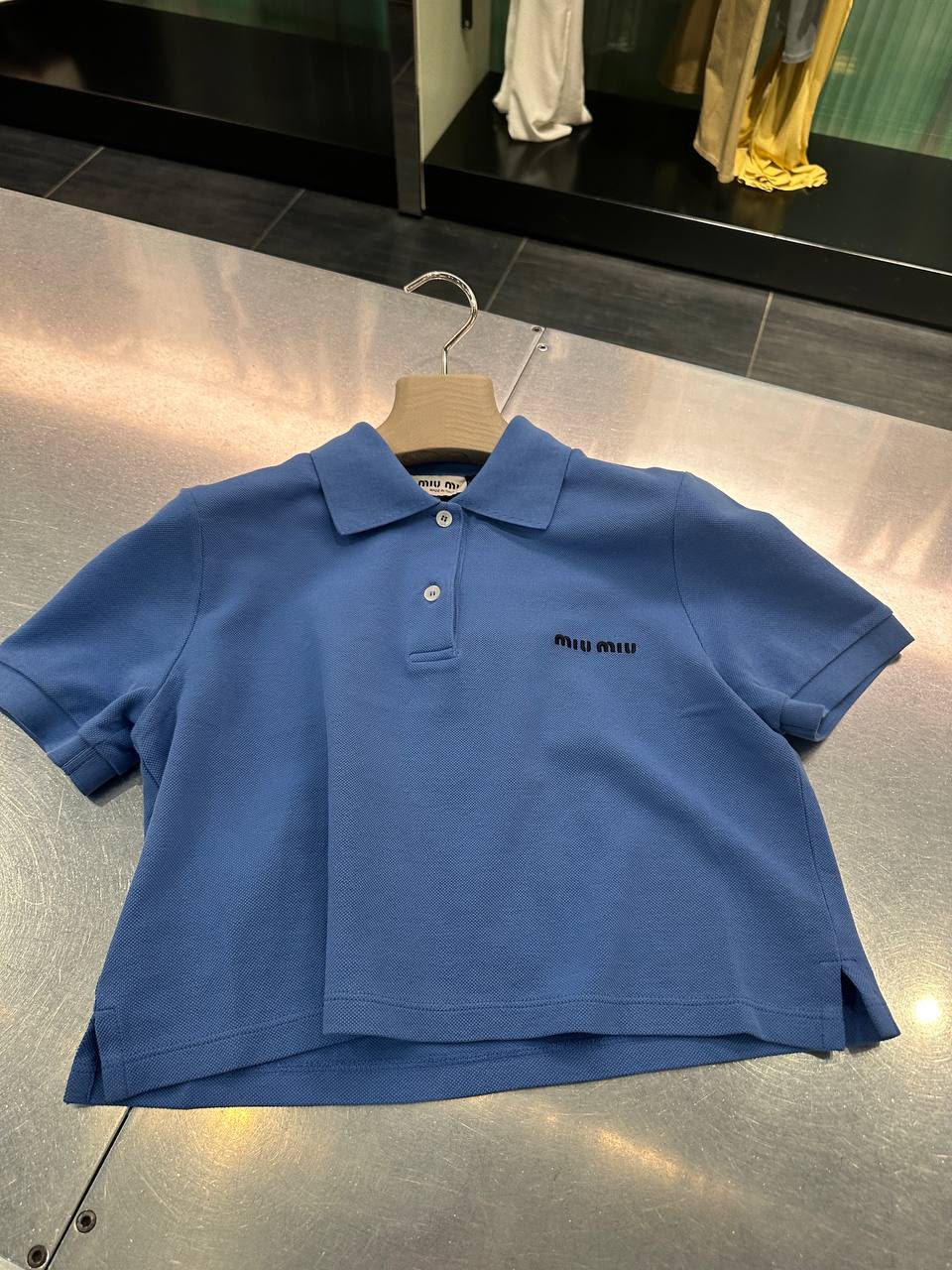 Cropped Piqué Polo Shirt