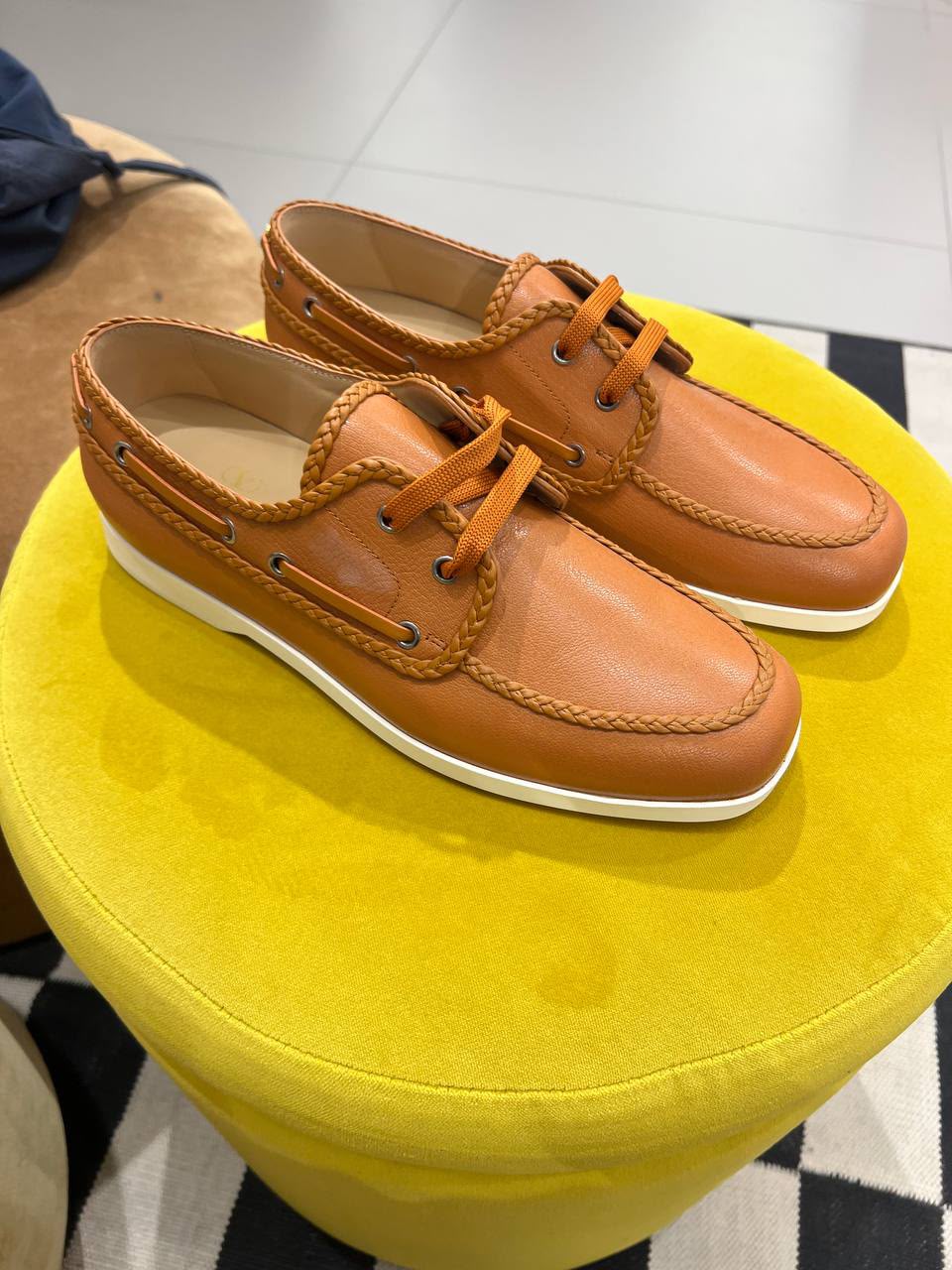 Garavani Braided Leather Boat Shoes