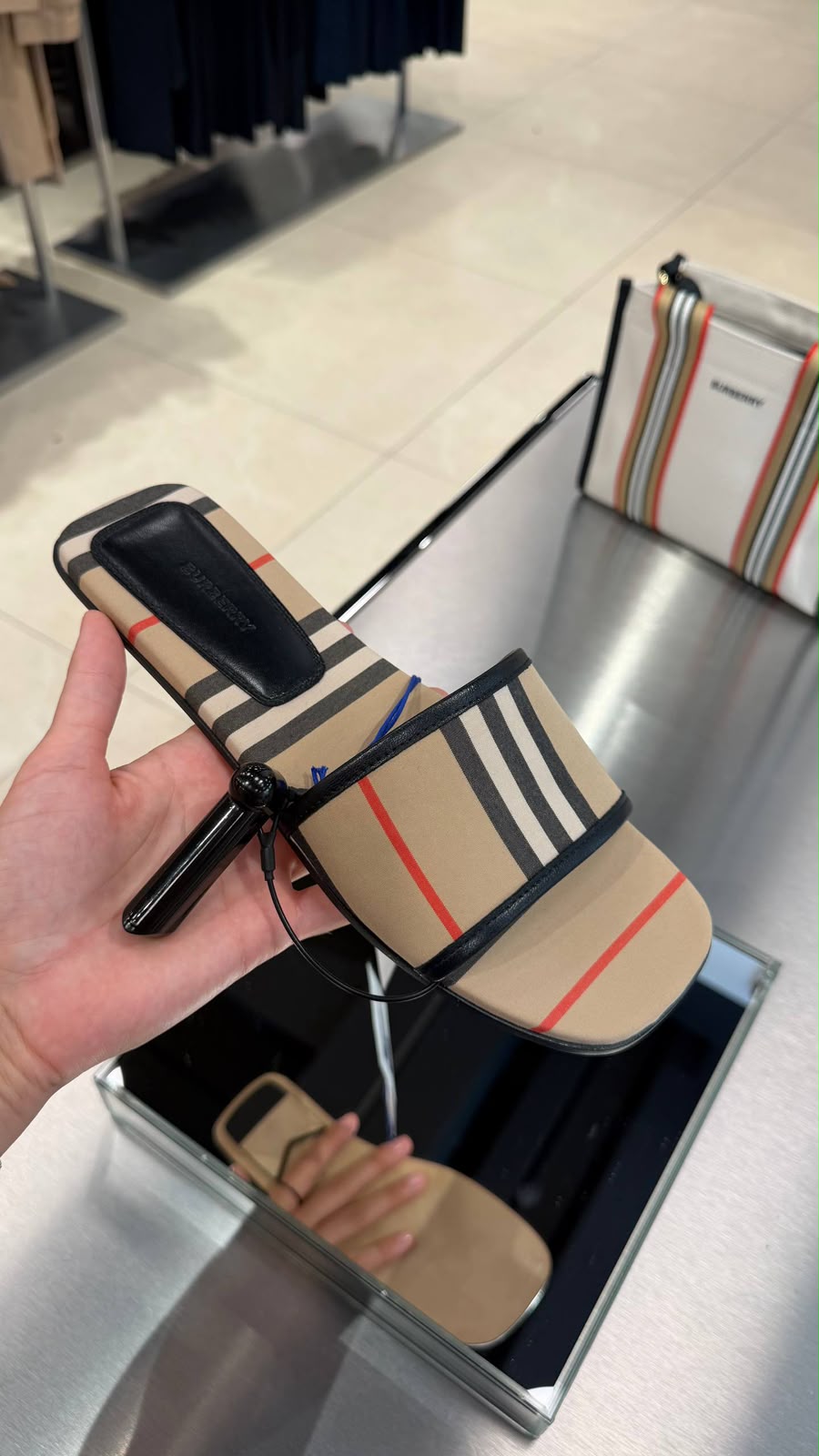 Vintage Check Cotton Slides
