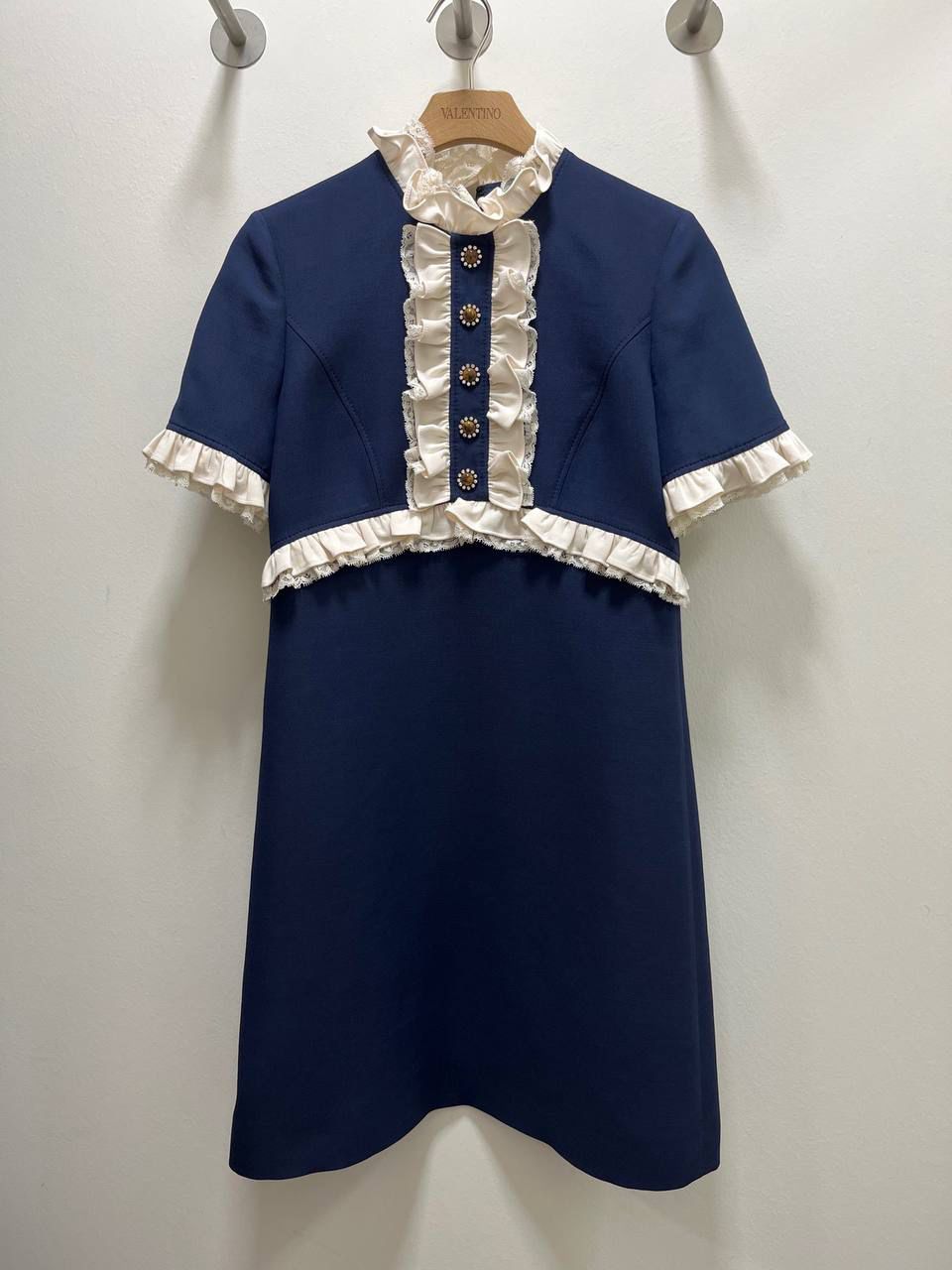 Ruffle-Trimmed Crepe Couture Mini Dress