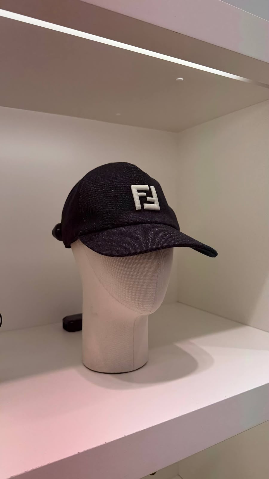 Denim Baseball Cap with FF Logo