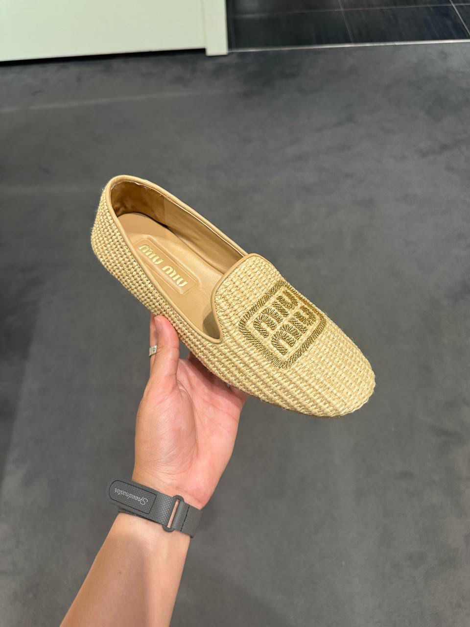Woven fabric loafers