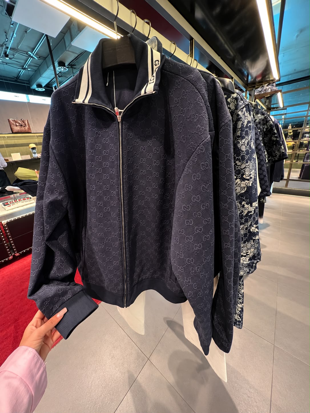 GG Embossed Zip-Up Jacket