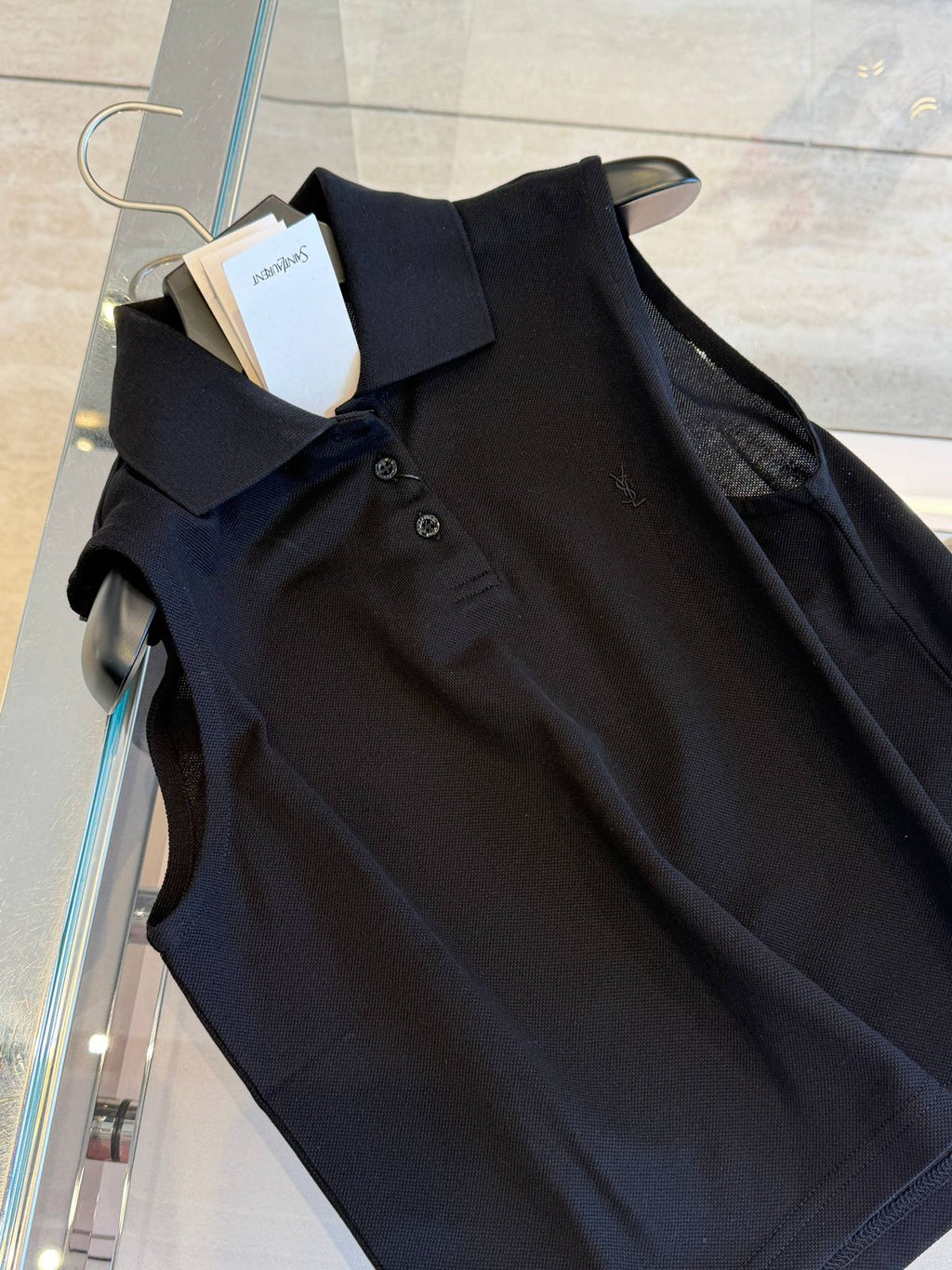 Sleeveless Polo Shirt in Piqué