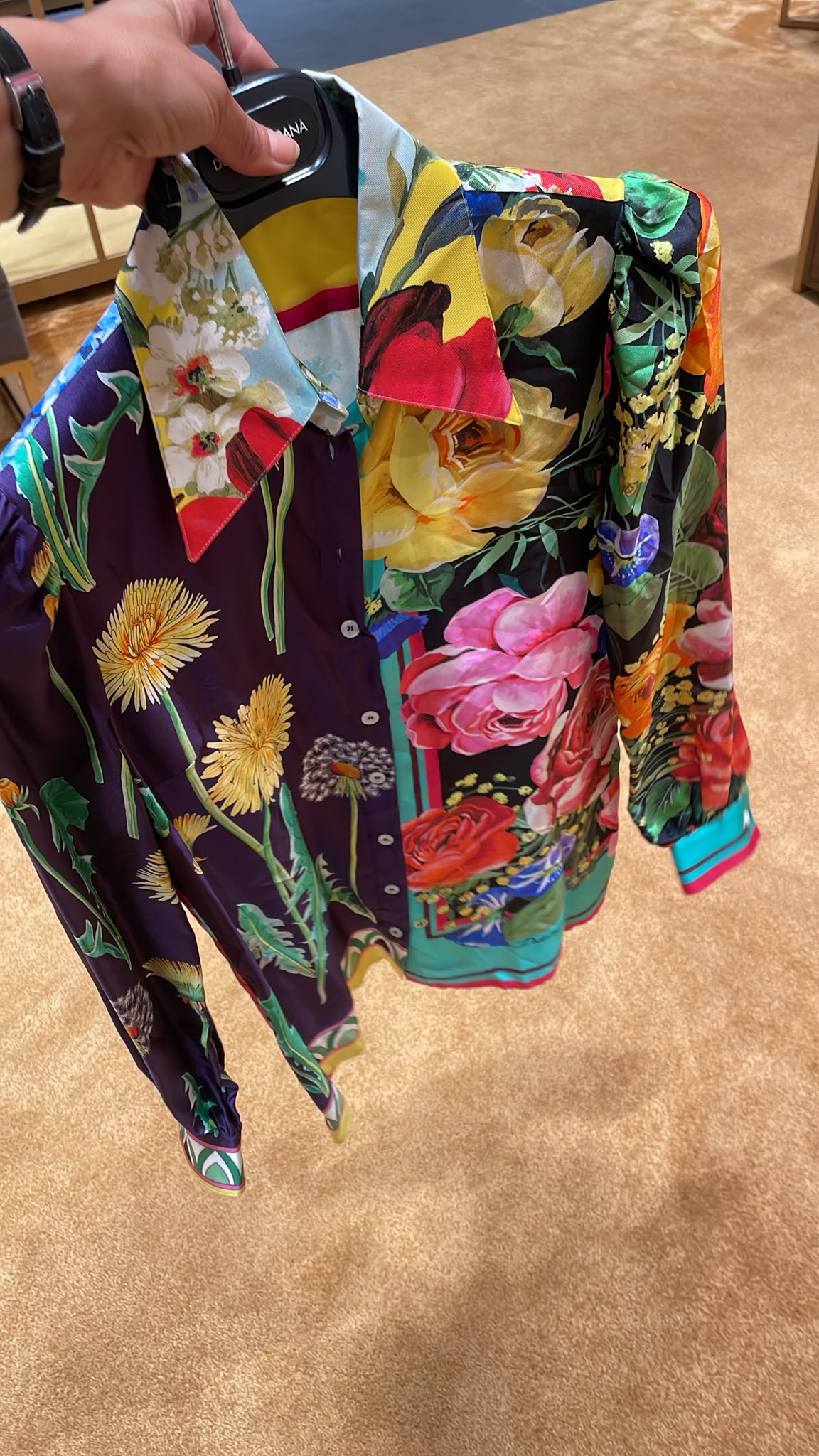 Floral Print Silk Twill Shirt