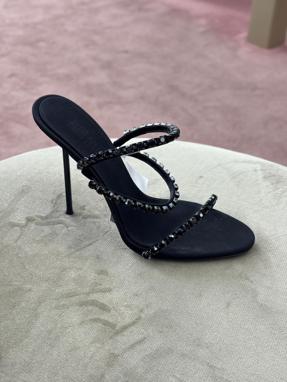 Holly Crystal-Embellished Satin Mules