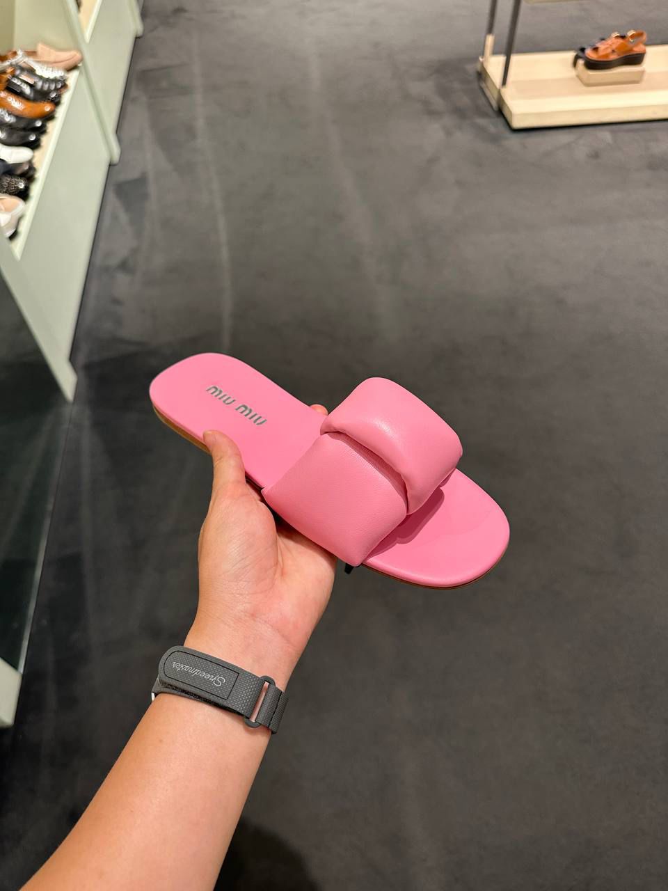Padded Nappa Leather Slides