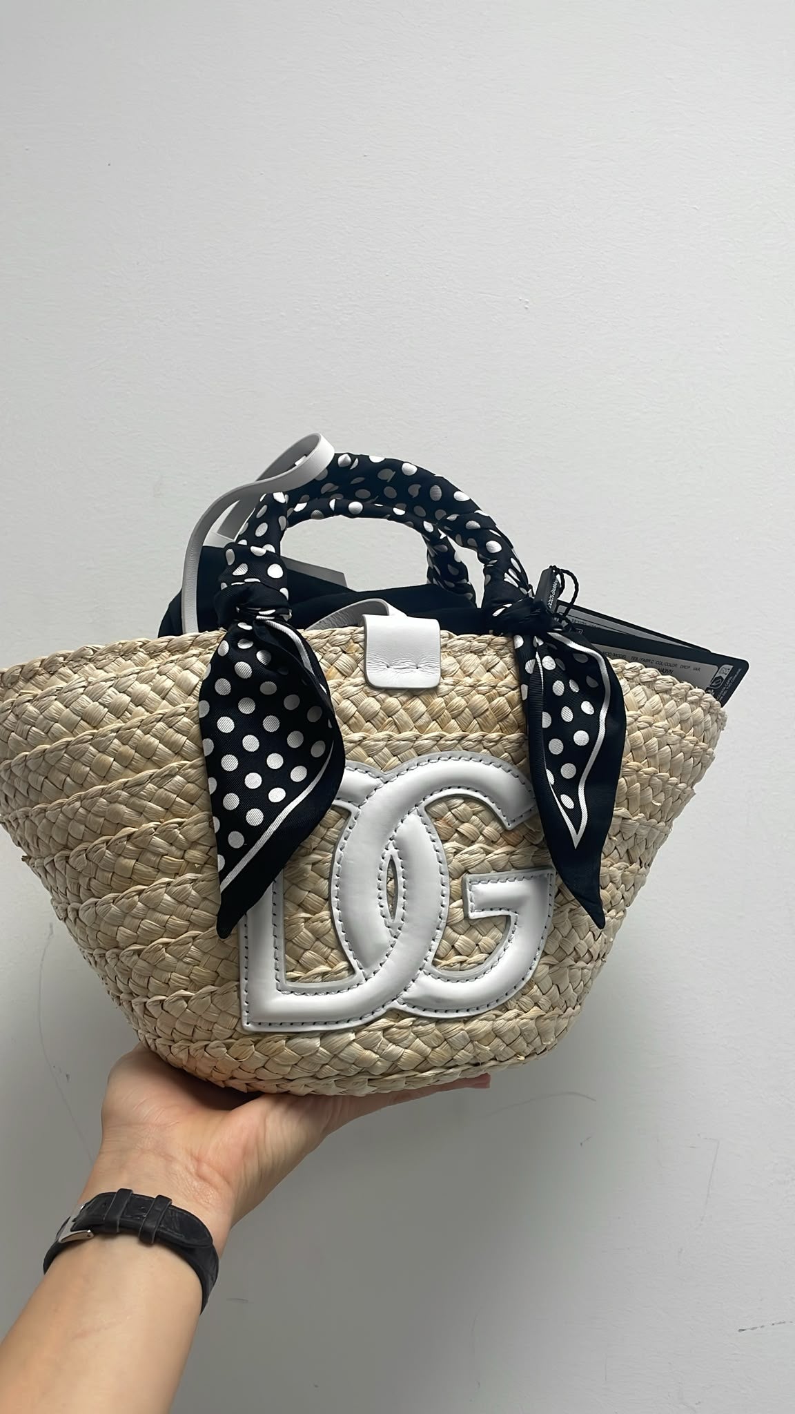 DG Logo Straw Basket Bag