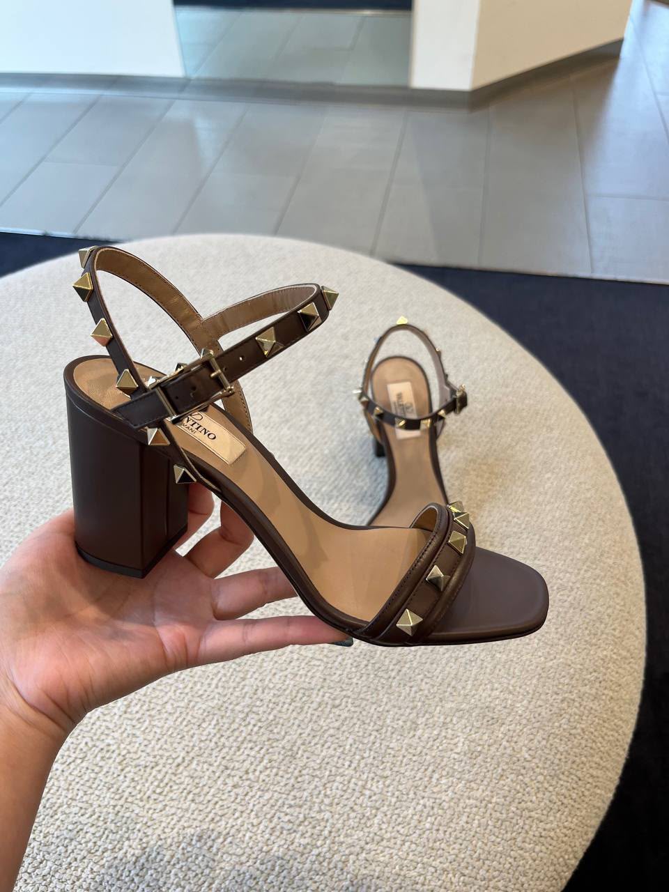 Rockstud Block Heel Sandal