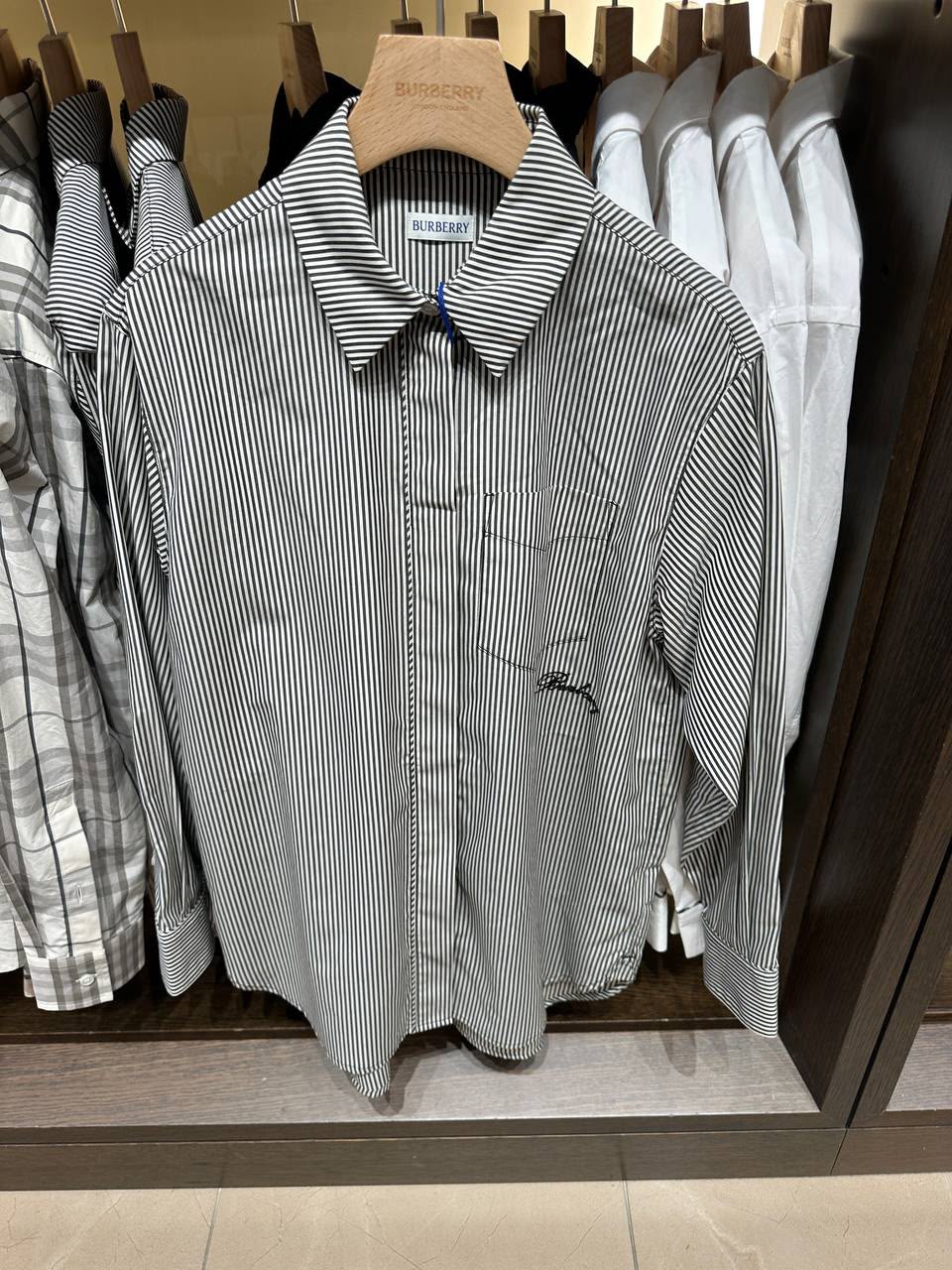 Striped Cotton Oversized Shirt with Embroidered Logo