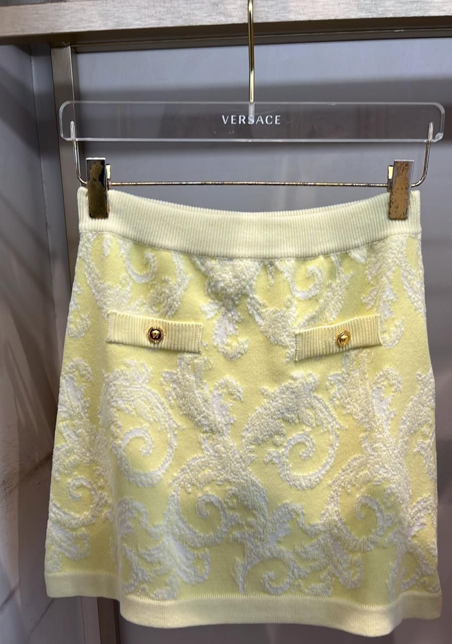 Barocco Jacquard Knit Mini Skirt